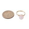 Valentine's Day Rose Natural Rose Quartz Finger Rings RJEW-JR00813-04-3