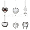 AHADERMAKER 6 Sets 6 Styles Zinc Alloy Heat Transfer Sublimation Blank Pendant Decorations AJEW-GA0007-54-1