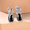 Brass Cubic Zirconia Stud Earrings WG92DFF-02-1