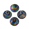 Spray Painted Natural Capiz Shell Pendants SSHEL-Z002-01C-1