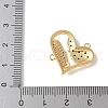 Brass Micro Pave Cubic Zirconia Heart Connector Charms KK-A252-28G-06-3