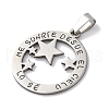 201 Stainless Steel Pendants STAS-Q342-26P-2