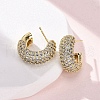 Brass Micro Pave Clear Cubic Zirconia Stud Earrings EJEW-F373-08G-2