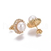 Brass Micro Pave Cubic Zirconia Stud Earrings EJEW-L224-07G-2