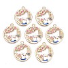 Rack Plating Alloy Enamel Pendants ENAM-N055-077-1