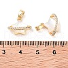 Brass Micro Pave Clear Cubic Zirconia Pendants KK-B102-29G-3