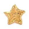 Ion Plating(IP) 304 Stainless Steel Star Open Cuff Rings RJEW-M047-06G-2