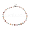 Enamel Daisy Link Chain Necklace NJEW-P220-01P-03-1
