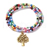 3Pcs 3 Styles Acrylic Stretch Bracelets BJEW-JB11029-3