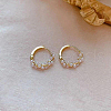 Ring Alloy Plastic Imitation Pearl Hoop Earrings FS-WGE076C-01-1