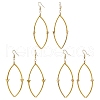 3Pairs Hollow Horse Eye with Heart & Star & Butterfly Brass Dangle Earrings EJEW-JE06372-2