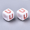 Opaque White Acrylic Beads SACR-R252-02U-2