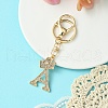 Golden Alloy Rhinestone Keychain KEYC-YW00105-01-1