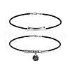 Flat Round Alloy Pendant Double Layer Necklaces WG187C7-01-3