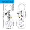 WEWAYSMILE 2 pcs Dog Keychain Car Keychain Pet Pendant Key-Ring Lovely Dog Key-ring Portable Metal Keychain Gift for Pet Lover Birthday Puppy Theme Party Supplies (Bichon Frise) JX798A-2