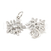 Rack Plating Brass Micro Pave Clear Cubic Zirconia Pendants KK-B093-04B-P-2