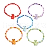 Glass Seed Bead & CCB Plastic  Kid Bracelets BJEW-JB11204-1