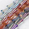 Electroplated Glass Beads Strands EGLA-R014-M-1