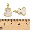 Brass Pave Shell Pendants KK-K365-08C-G-3