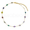 Natural Mixed Stone Chip & Stainless Steel Handmade Link Chain Becklaces for Women FS-WGA6ABB-01-5