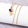 304 Stainless Steel Glass Drill Birth Stone Constellation Pendant Necklaces STAS-D305-08G-I-4