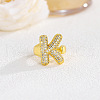 Brass Micro Pave Clear Cubic Zirconia Cuff Rings FS-WGF2B82-08-1