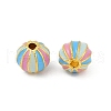 Brass Enamel Beads KK-Q081-03D-MG-2