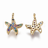 Brass Micro Pave Cubic Zirconia Charms ZIRC-F103-21-3