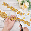 3.8M Ethnic Style Iron on/Sew on Embroidery Flower Polyester Lace Trim Ribbon OCOR-WH0070-121B-3