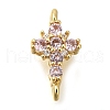 Brass Pave Cubic Zirconia Connector Charms KK-M101-03B-G02-1