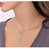 Double Hollow Leaf Alloy Pendant Cable Chain Lariat Necklaces for Women FS-WG05CB9-02-2