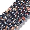 Electroplate Natural Fire Crackle Agate Beads Strands G-G0006-A01-01-1
