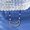 304 Stainless Steel & Blue Glass Beads Pendant Necklaces for Women NJEW-A045-26A-G-3