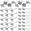   100Pcs 304 Stainless Steel Ball Stud Earring Findings STAS-PH0004-36-1