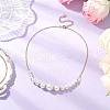Round White Shell Pearl Graduated Beaded Necklaces for Women NJEW-JN05305-1