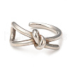 Non-Tarnish 304 Stainless Steel Knot Open Cuff Ring for Women RJEW-I096-31P-2