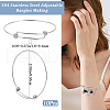 Beebeecraft 10Pcs Adjustable 304 Stainless Steel Bangles Making  MAK-BBC0001-16-2