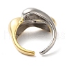 Brass Irregular Geometric Bypass Open Cuff Rings for Women RJEW-B062-09GP-3
