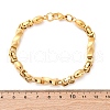201 Stainless Steel Oval & Twist Rectangle Link Chain Bracelets BJEW-B078-171G-3