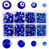 Olycraft Handmade Evil Eye Lampwork Round Beads LAMP-OC0001-01-1
