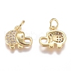 Brass Micro Pave Cubic Zirconia Pendants ZIRC-G168-40G-2