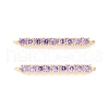 Rack Plating Brass Micro Pave Cubic Zirconia Connestor Charms KK-D073-03G-03-NR-1