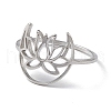 Non-Tarnish Hollow Out Lotus 304 Stainless Steel Finger Ring for Women RJEW-E073-06P-2
