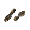Tibetan Style Alloy Glue-on Flat Pad Bails TIBEP-Q064-183AB-NR-3