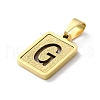 304 Stainless Steel Alphabet Pendants STAS-S152-01G-G-2