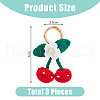 Cotton Yarn Cherry Pendant Decorations HJEW-AB00639-2