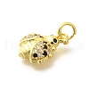 Brass Micro Pave Clear Cubic Zirconia Enamel Pendants KK-M297-06G-2