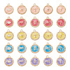 Beadthoven 50Pcs 25 Style Zinc Alloy Enamel Pendants ENAM-BT0001-18-11