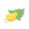 Handmade Glass Seed Beaded Corn Pendants PALLOY-MZ00605-3