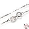 Electroplated Rhodium Plated Sterling Silver Cable Chain Necklaces X-NJEW-N0048-46-18-1